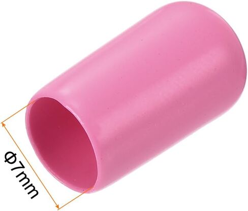 Uxcell 50 قطعة من أغطية الأطراف المطاطية 8 مم (5/16 بوصة) ID من الفينيل PVC أنبوب مستدير غطاء غطاء المسمار واقيات الخيط باللون الوردي in Saudi Arabia