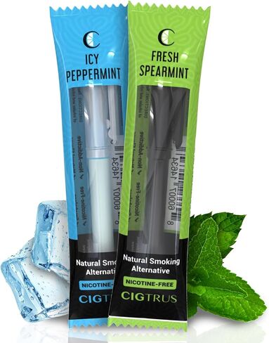 Cigtrus Smokeless Air Inhaler - Smoking Alternative, Tobacco-Free, Nicotine-Free, & Non-Electric, Oral Fixation Relief - Quit Smoking Aid & Vaping Aid, 2 Pack (ICY Peppermint & Fresh Spearmint) in Saudi Arabia