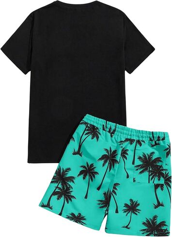 Floerns Men's Shirt and Shorts 2 Piece Sets Graphic Print Beach Outfits in Saudi Arabia
