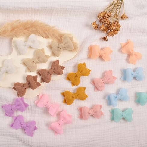 مشابك شعر من الصوف للفتيات الصغيرات والأطفال الصغار، مشابك شعر للأطفال مبطنة بالكامل ولا تنزلق للشعر الناعم، إكسسوارات شعر للأطفال، مشابك شعر للأطفال الصغار، 20 دبابيس شعر in Kuwait