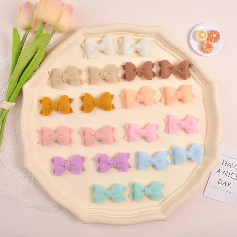 مشابك شعر من الصوف للفتيات الصغيرات والأطفال الصغار، مشابك شعر للأطفال مبطنة بالكامل ولا تنزلق للشعر الناعم، إكسسوارات شعر للأطفال، مشابك شعر للأطفال الصغار، 20 دبابيس شعر in Kuwait