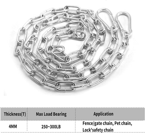 سلسلة قفص أمان مقاس 59 بوصة، قفل سلسلة ربط البوابة مع سلسلة تعليق سلاسل شديدة التحمل، قطعتان in Kuwait
