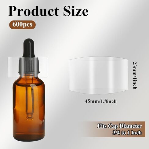 600 Pcs Shrink Bands PVC Heat Shrink Wrap Clear Shrink Wrap 1.8x1 Inch Shrink Bands for Bottles, Jars, Lip Gloss in Saudi Arabia