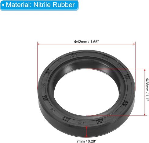 PATIKIL USH Radial Shaft Seal, 28mm ID x 40mm OD x 8mm Width Nitrile Rubber Oil Seal for Bearing Shaft Oil Pumps Engines, Black in Saudi Arabia