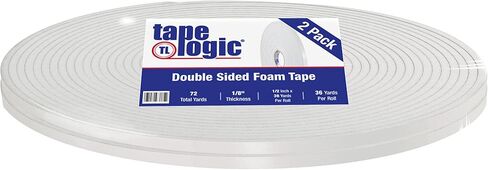 شريط تثبيت رغوي مزدوج الجوانب من Tape Logic Aviditi Tape Logic، 1/2 بوصة × 36 ياردة، سمك 1/8 بوصة، أبيض - للانضمام والحرف اليدوية واستخدام المنزل والمكتب (2 لفافة) in Saudi Arabia