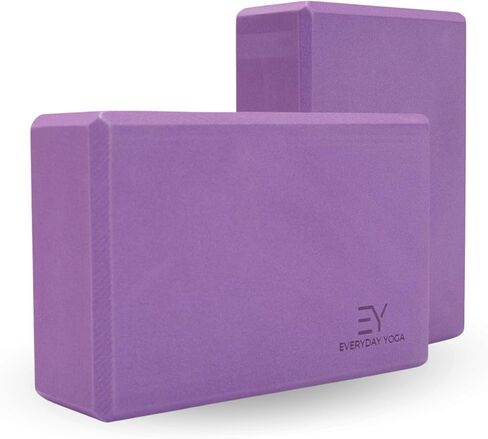 Everyday Yoga Foam Block and Yoga Strap Set, Soft Non-Slip Surface for Stability, Balance, and Deepen Stretches - Ideal for Yoga, Pilates, and Meditation Accessories in Saudi Arabia