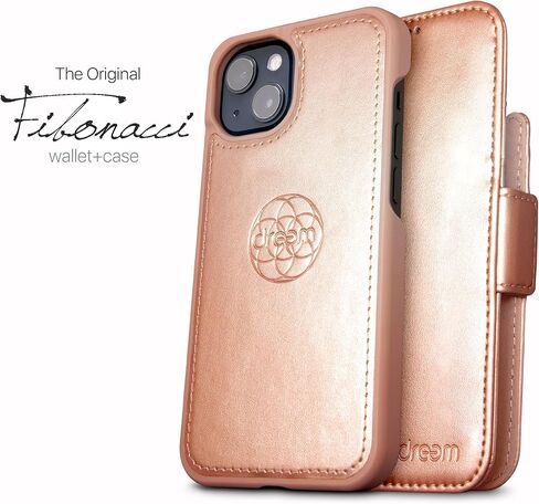 حافظة محفظة Dreem Fibonacci iPhone 15 / حافظة 2 في 1 مقاومة للصدمات ومحفظة جلدية نباتية قابلة للفصل، متوافقة مع MagSafe، حماية RFID [شوكولاتة] in Kuwait