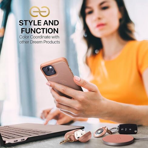 حافظة محفظة Dreem Fibonacci iPhone 15 / حافظة 2 في 1 مقاومة للصدمات ومحفظة جلدية نباتية قابلة للفصل، متوافقة مع MagSafe، حماية RFID [شوكولاتة] in Kuwait