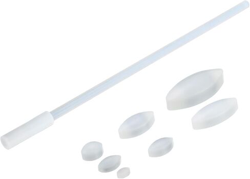 MECCANIXITY 1 Set Magnetic Stirrer Mixer Stir Bar Set, with 7 Sizes Olive Shape and Straight Retriever Coating Magnet for Laboratory, White in Saudi Arabia