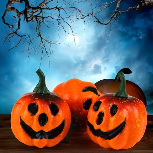 كيسوتو للهالوين من القرع الاصطناعي لتزيين المنزل في الهالوين - عبوة من 6 قطع in Kuwait
