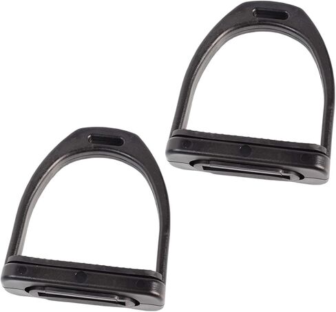 2PCS High Strength Stirrups, Black Engineering Plastics Stirrups with Non Slip Rubber Pad Horse Riding Tool Accessories(Small) in Kuwait