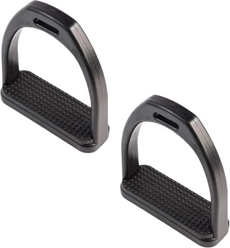 2PCS High Strength Stirrups, Black Engineering Plastics Stirrups with Non Slip Rubber Pad Horse Riding Tool Accessories(Small) in Kuwait