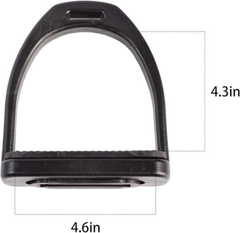 2PCS High Strength Stirrups, Black Engineering Plastics Stirrups with Non Slip Rubber Pad Horse Riding Tool Accessories(Small) in Kuwait