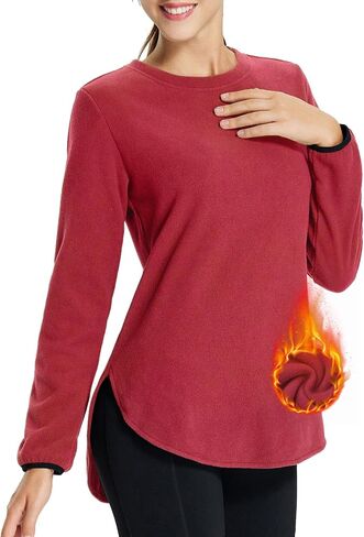 BALEAF Women Fleece Long Sleeve Shirts Thermal Tunics Warm Running Workout for Winter Cold Weather Outdoor Hiking Casual in Saudi Arabia