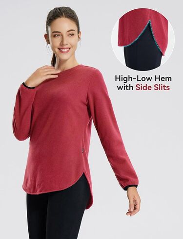 BALEAF Women Fleece Long Sleeve Shirts Thermal Tunics Warm Running Workout for Winter Cold Weather Outdoor Hiking Casual in Saudi Arabia