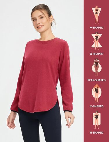 BALEAF Women Fleece Long Sleeve Shirts Thermal Tunics Warm Running Workout for Winter Cold Weather Outdoor Hiking Casual in Saudi Arabia