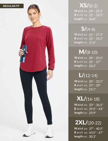 BALEAF Women Fleece Long Sleeve Shirts Thermal Tunics Warm Running Workout for Winter Cold Weather Outdoor Hiking Casual in Saudi Arabia