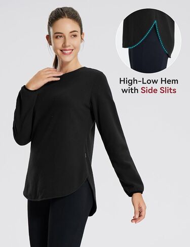 BALEAF Women Fleece Long Sleeve Shirts Thermal Tunics Warm Running Workout for Winter Cold Weather Outdoor Hiking Casual in Saudi Arabia