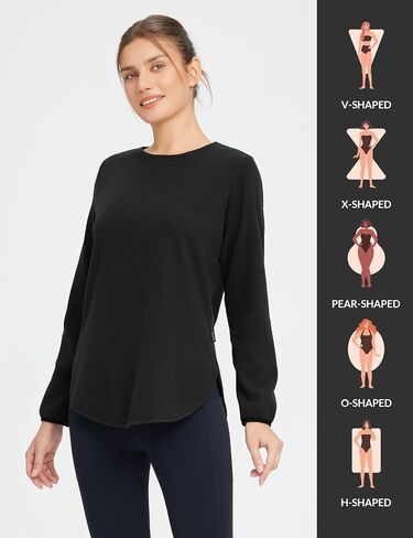 BALEAF Women Fleece Long Sleeve Shirts Thermal Tunics Warm Running Workout for Winter Cold Weather Outdoor Hiking Casual in Saudi Arabia