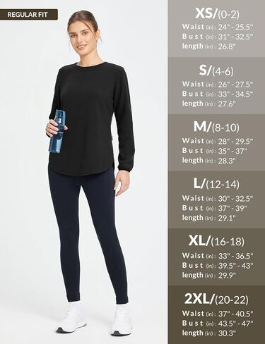 BALEAF Women Fleece Long Sleeve Shirts Thermal Tunics Warm Running Workout for Winter Cold Weather Outdoor Hiking Casual in Saudi Arabia