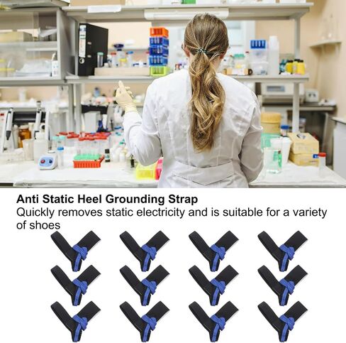 MECCANIXITY 12pcs ESD Anti Static Foot Heel Straps Anti Static Wrist Strap Band Adjustable for Grounding Removing Static Black in Saudi Arabia