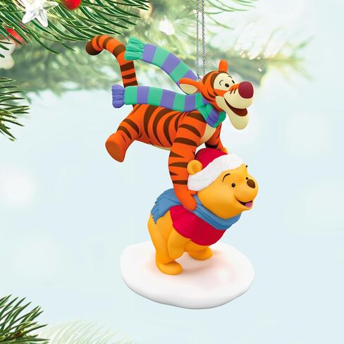 Hallmark Keepsake Christmas Ornament 2024, Disney Winnie the Pooh Leapfrogging Friends, Gifts for Disney Fans in Saudi Arabia