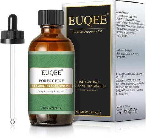 زيت عطر غابة الصنوبر من EUQEE، زيت عطري عطري ممتاز، 2.02 أونصة سائلة مع قطارة زجاجية للناشرين، صناعة الصابون، شمعة DIY (60 مل) in Saudi Arabia