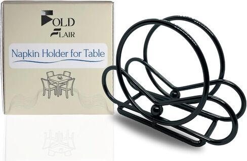 Napkin Holder, Napkin Holder for Table, Napkin Holders for Kitchen & Dining Table- Elegant Stylish Black Metal Napkins Holder for Room Decor, Napkin Dispenser for Indoor & Outdoor Use in Saudi Arabia