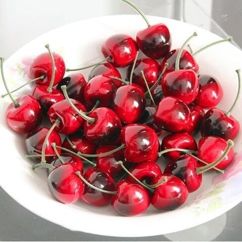 20 قطعة من الكرز الاصطناعي الأحمر، محاكاة نابضة بالحياة صناعية صغيرة من الكرز الأسود الأحمر نموذج فاكهة وهمية، ديكور المنزل والحفلات والمطبخ والديكور والتصوير الفوتوغرافي in Saudi Arabia