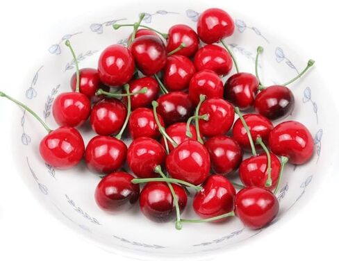 20 قطعة من الكرز الاصطناعي الأحمر، محاكاة نابضة بالحياة صناعية صغيرة من الكرز الأسود الأحمر نموذج فاكهة وهمية، ديكور المنزل والحفلات والمطبخ والديكور والتصوير الفوتوغرافي in Saudi Arabia