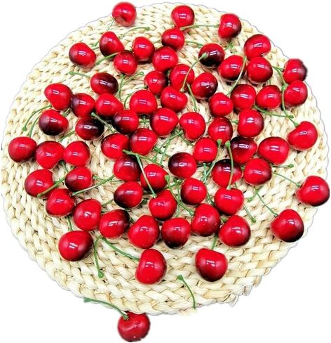 20 قطعة من الكرز الاصطناعي الأحمر، محاكاة نابضة بالحياة صناعية صغيرة من الكرز الأسود الأحمر نموذج فاكهة وهمية، ديكور المنزل والحفلات والمطبخ والديكور والتصوير الفوتوغرافي in Saudi Arabia