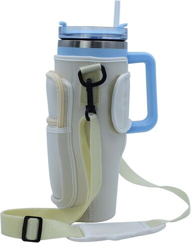 TEGOOL for Stanley 40 Oz Tumbler Water Bottle Carrier Bag Pouch,Stanley Cup Holder Accessories with 2 Pockets Adjustable Shoulder Strap,Sleeve Accessories for Sports Hiking Travelling Camping in Saudi Arabia