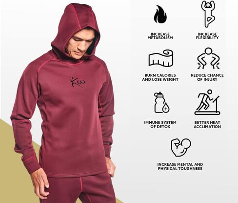 Kutting Weight Neoprene Sauna Hoodie for Weight Loss | Maximize Workouts with Heat Training Gear | Sauna Hoodie for Men & Women | Breathable, Heavy-Duty | MMA & Gym Training Gear, Red, 4X-Large in Saudi Arabia