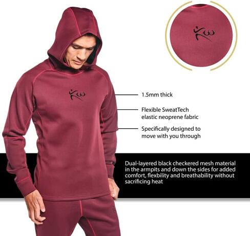 Kutting Weight Neoprene Sauna Hoodie for Weight Loss | Maximize Workouts with Heat Training Gear | Sauna Hoodie for Men & Women | Breathable, Heavy-Duty | MMA & Gym Training Gear, Red, 4X-Large in Saudi Arabia