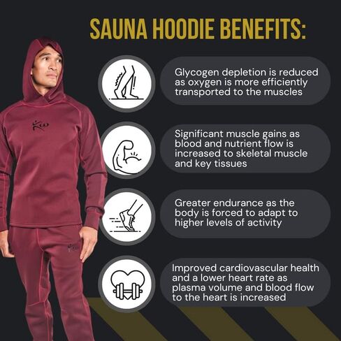 Kutting Weight Neoprene Sauna Hoodie for Weight Loss | Maximize Workouts with Heat Training Gear | Sauna Hoodie for Men & Women | Breathable, Heavy-Duty | MMA & Gym Training Gear, Red, 4X-Large in Saudi Arabia