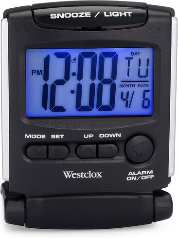 Westclox 72028 منبه للسفر قابل للطي، متوسط، أسود in Kuwait