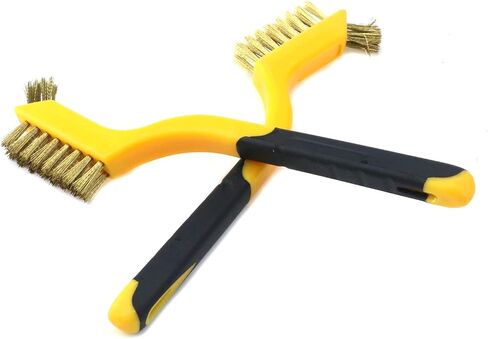 فرشاة سلكية من فرش نحاسية من T Tulead مقاس 17.78 سم، مجموعة من 3 قطع لتنظيف المناطق الضيقة، وإزالة الصدأ، ومنظف الشواية in Kuwait