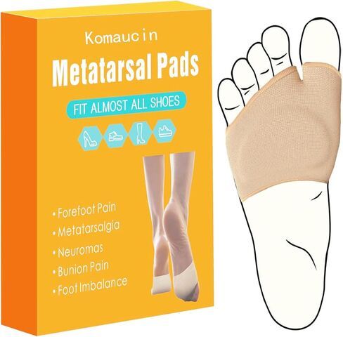 2 Pack Metatarsal Pads for Women and Men,Ball of Foot Cushion,Foot Pads Heel Cushions for Shoes,Gel Sleeves Cushions Pad - Fabric Soft Socks for Supports Feet Pain Relief in Saudi Arabia