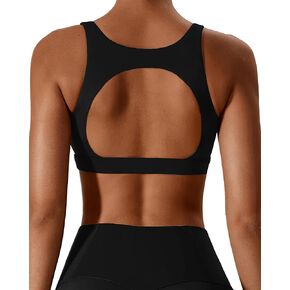 XUNYU Sports Bras for Women High Support Padded Workout Tank Tops Built in Bra Push Up Crop Yoga Athletic Top Open Back