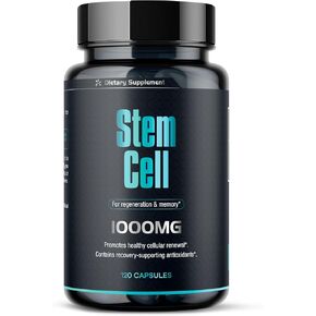 Premium Stem Cell Supplement 1,000mg | 120 Caps | Boosts Immunity Reduces Joint Soreness | Support Natural Antiaging & Longevity Proprieties | Spirulina & Chlorella | Celulas Madre (1)