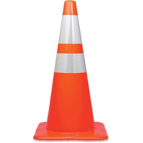 Tatco 28" Traffic Cone - 1 / Each - 28" Height, Stackable, Sturdy, Orange, Silver (TCO25900)