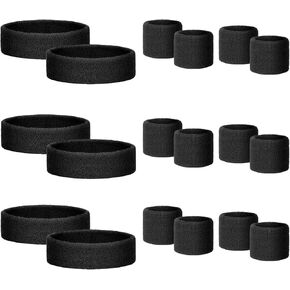 18 Pcs Sweatbands for Kids Sports Colorful Elastic Headband Wrist Bands Sets Moisture Wicking Sweat Band for Team Activity, Basketball, Football, Running, Gym & Exercise