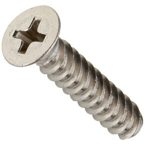 Small Parts 1016LPF188 18-8 Stainless Steel Thread Rolling Screw for Plastic, Passivated Finish, 82 Degree Flat Head, Phillips Drive, #10-14 Thread Size, 1" Length (Pack of 50)