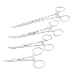 OdontoMed2011 4-Piece Curved Hemostat Set (3.5", 5", 6.25", 8") Ideal for EMT, Dental, Hobby, Fishing, Electronics, Pruning, Taxidermy and More