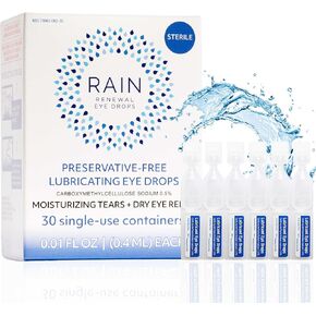 Rain Preservative Free Eye Drops for Severe Dry Eyes – More Natural Eye Drops for Dry Eye Relief – Proprietary Formula Relieves Dry, Itchy Eyes – Take Back Your Eye Comfort