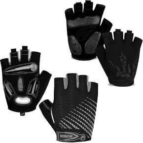 MOREOK Bike Gloves Exercise Workout Gloves AK050-one pair（Black-Small） Bike Gloves Exercise Workout Gloves 121-one pair（Gray-Small）