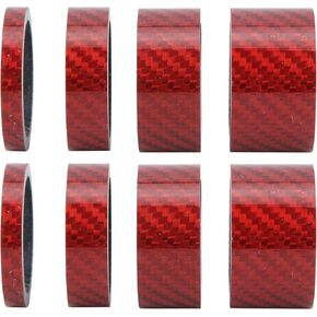 VGEBY Headset Stem Washer, 2 Set 5/10/15/20mm Lightweight Carbon Fiber Mountain Road Bike Headset Front Fork Spacer Stem Washer Cycling Accessory(red) and Spare Parts