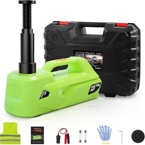 Electric Car Jack Kit 5T Hydraulic Jack with Electric Impact Wrench, Tire Inflator and LED Light, Portable Emergency Car Lift Tire Change Tools