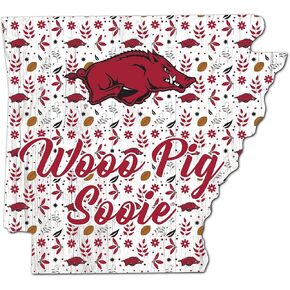Fan Creations NCAA Arkansas Razorbacks Unisex University of Arkansas Floral State Sign, Team Color, 12 inch