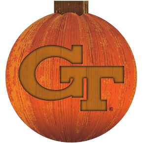 Fan Creations NCAA Georgia Tech Unisex Georgia Tech 12 in. Halloween Pumpkin Sign, Team Color, 12 inch